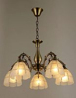 Люстра потолочная пятирожковая на цепочке Мелодия Света Е27 Медь картинка 